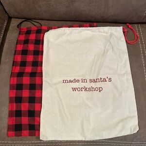 2 Christmas Fabric Gift Sacks